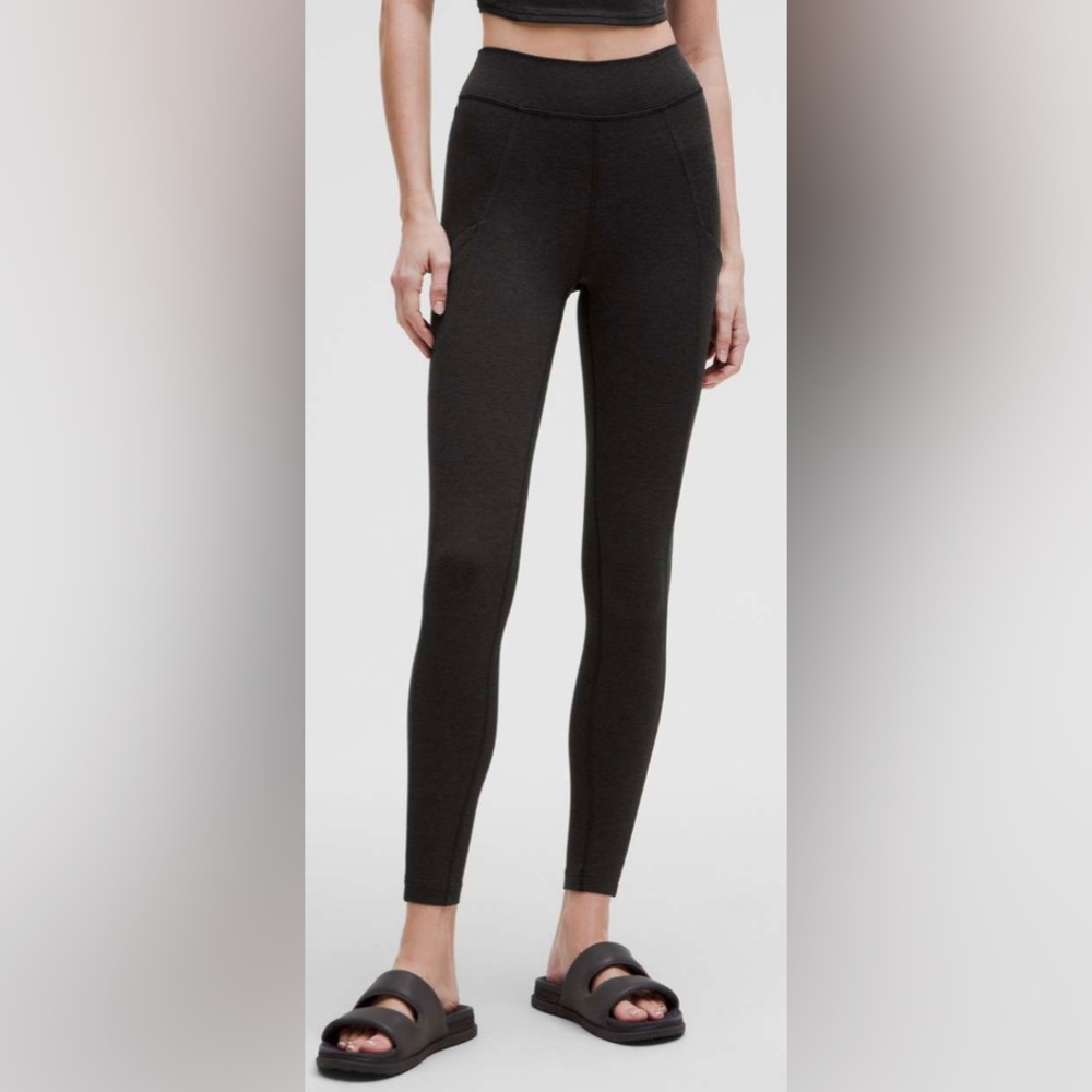Lululemon Soft Sueded High-Rise Tight 28", Black / Black, sz 6